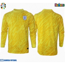 Camisa de Futebol Inglaterra Goleiro Equipamento Secundário Europeu 2024 Manga Comprida